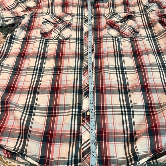 American Eagle Outfitters Red and Blue Plaid Men's Shirt Pearl snap up XL - Picture 6 of 7